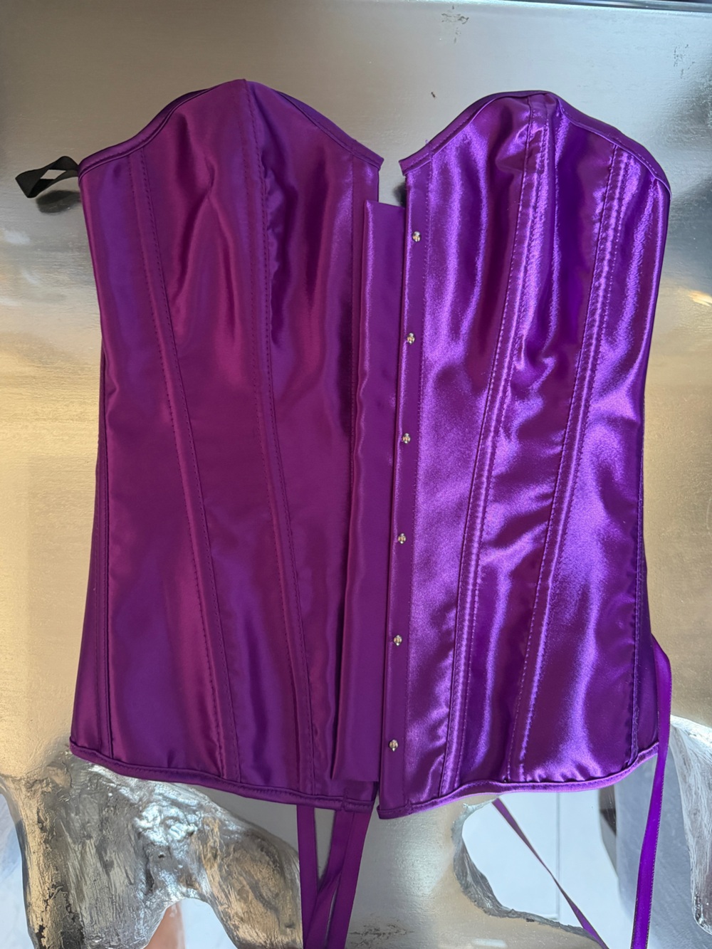 Satin Purple Corset Top